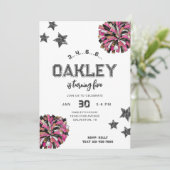 Cheerleading verjaardagsuitnodigingen | Cheer Part Kaart (Staand voorkant)