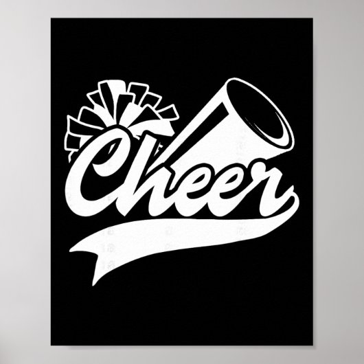 Cheerleading Vrede Liefde Cheer Cheerleader Kleure Poster (Voorkant)