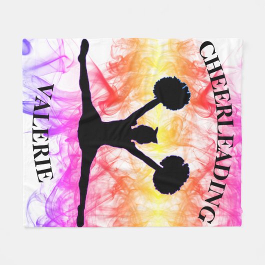 Cheerleading Waterverf Fleece Blanket (Voorkant (Horizontaal))