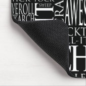 Cheerleading Word Cloud Muismat zwart-wit (Hoek)