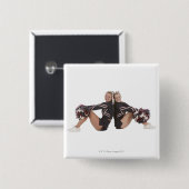 Cheerleiders Vierkante Button 5,1 Cm (Voorkant /achterkant)