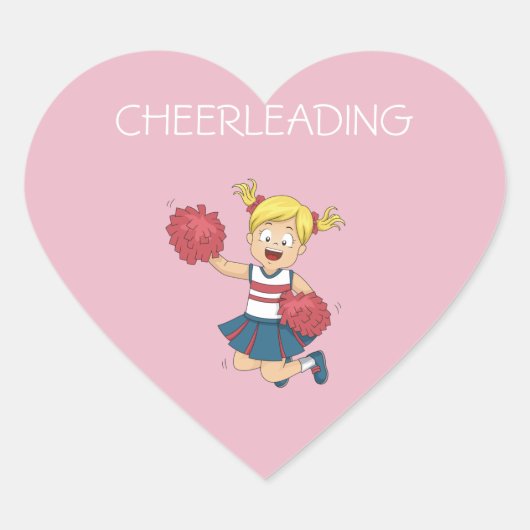 CHEERLEIDING hartstickers voor meisjes. Hart Sticker (Voorkant)