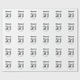 Cheers 21 birthday bold letter name boy man gifts  cadeaupapier