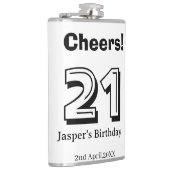 Cheers 21 birthday bold letter name boy man gifts  heupfles (Rechts)