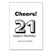 Cheers 21 birthday bold letter name boy man gifts  kaart (Achterkant)