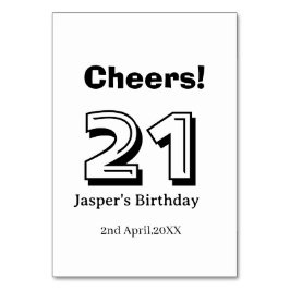 Cheers 21 birthday bold letter name boy man gifts  kaart
