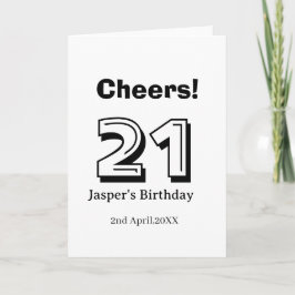 Cheers 21 birthday bold letter name boy man gifts  kaart