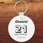 Cheers 21 birthday bold letter name boy man gifts sleutelhanger (Achterkant)