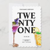 Cheers 21st Birthday Girl Cocktail Foto Kaart (Voorkant)