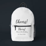 Cheers 21ste verjaardag naam toevoegen datum eenvo bedrukte rugzak<br><div class="desc">Ontwerp</div>