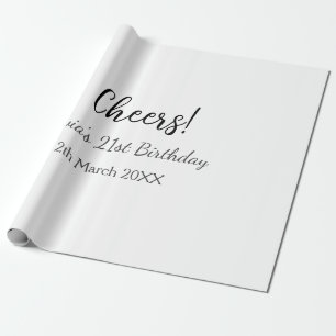 Cheers 21ste verjaardag naam toevoegen datum eenvo cadeaupapier
