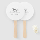 Cheers 21ste verjaardag naam toevoegen datum eenvo handwaaier (Voorkant en achterkant)