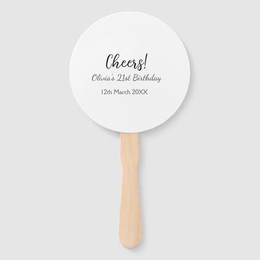 Cheers 21ste verjaardag naam toevoegen datum eenvo handwaaier (Voorkant)