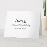 Cheers 21ste verjaardag naam toevoegen datum eenvo