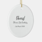 Cheers 21ste verjaardag naam toevoegen datum eenvo keramisch ornament (Rechts)