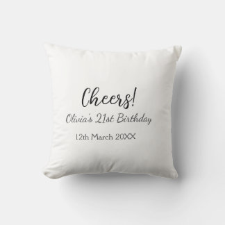 Cheers 21ste verjaardag naam toevoegen datum eenvo kussen