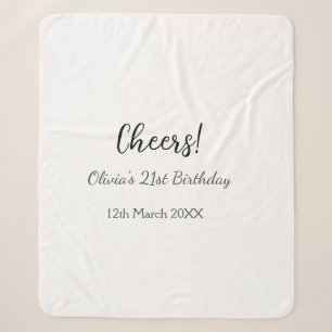 Cheers 21ste verjaardag naam toevoegen datum eenvo sherpa deken