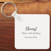 Cheers 21ste verjaardag naam toevoegen datum eenvo sleutelhanger (Voorkant)