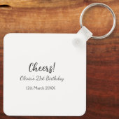 Cheers 21ste verjaardag naam toevoegen datum eenvo sleutelhanger (Achterkant)