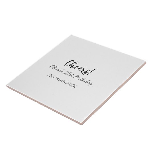 Cheers 21ste verjaardag naam toevoegen datum eenvo tegeltje (Zijkant)