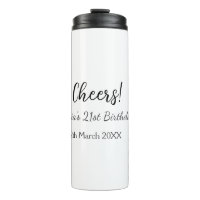 Cheers 21ste verjaardag naam toevoegen datum eenvo