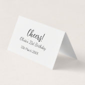 Cheers 21ste verjaardag naam toevoegen datum eenvo visitekaartje (Achterkant)