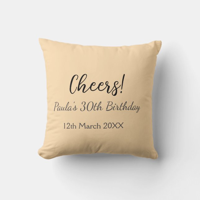 Cheers 30th birthday add name date simple minimal  kussen (Voorkant)