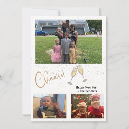 Cheers! 3 Photo New Yaren-kaart Kaart (Voorkant)