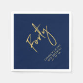 Cheers 40 moderne marineblauw 40e verjaardag servet (Voorkant)