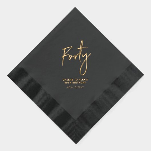 Cheers 40 | Moderne volwassen 40e verjaardag Folie Servetten (Rechts)