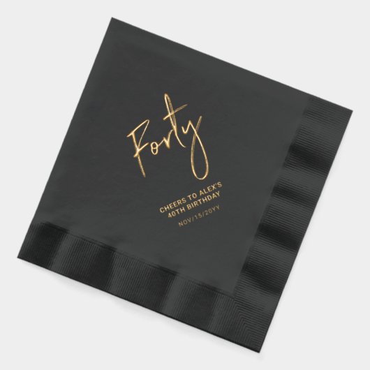 Cheers 40 | Moderne volwassen 40e verjaardag Folie Servetten (Links)