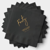 Cheers 40 | Moderne volwassen 40e verjaardag Folie Servetten (Insitu (Gestapeld))