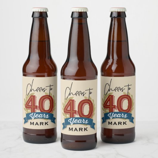 Cheers 40e geboorte bieretiket bier etiket (Flessen)