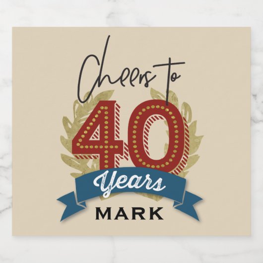 Cheers 40e geboorte bieretiket bier etiket (Enkel label)