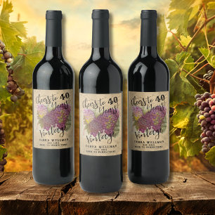 Cheers 40e verjaardag wijngaard Country Custom Wijn Etiket