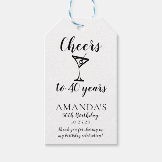 Cheers 40th Birthday Favor | CadeauLabels (Voorkant)