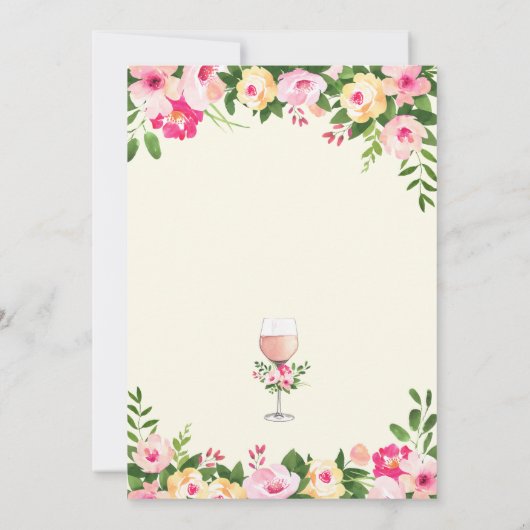 Cheers 40th Birthday Invitation Floral Kaart (Achterkant)