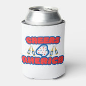 Cheers 4 Amerika in rood, wit en blauw Blikjeskoeler (Blikje Voorkant)