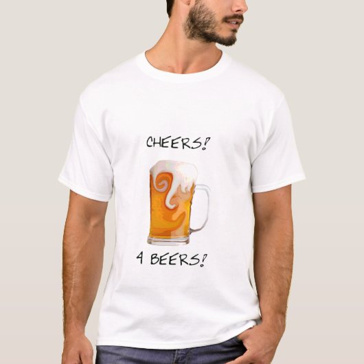 Cheers 4 bier - T-shirt (Voorkant)