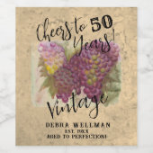 Cheers 50e verjaardag  wijnmakerij  wijn etiket (Enkel label)