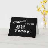 Cheers! 50ste verjaardag kaart (Gele Bloem)
