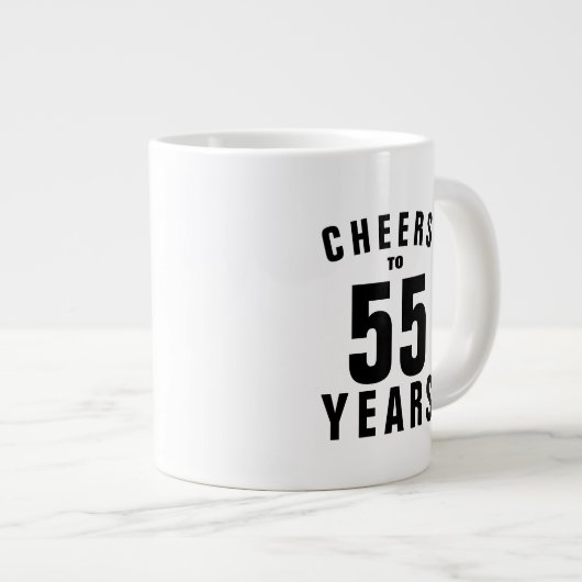 Cheers 55th Birthday mok gift voor hem of haar (Voorkant rechts)