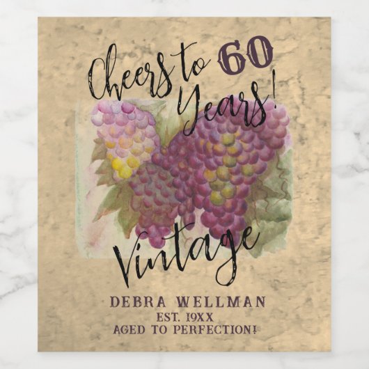 Cheers 60e verjaardag  wijnmakerij  wijn etiket (Enkel label)