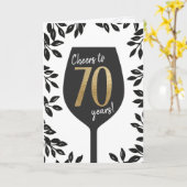 Cheers 70 jaar Birthday Wenskaart  Kaart (Gele Bloem)