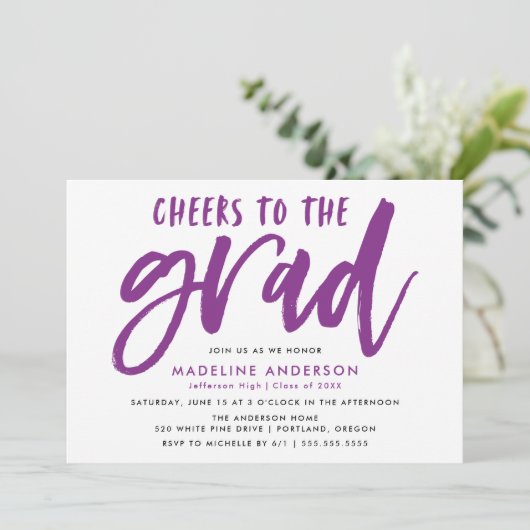 Cheers aan het Afstudeerder Paarse Afstuderen van Kaart (Staand voorkant)