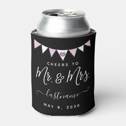 Cheers aan Mr. en Mrs Elegant Wedding Front & Back Blikjeskoeler (Blikje Voorkant)