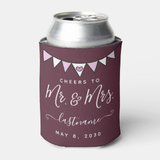 Cheers aan Mr. en Mrs Elegant Wedding Front & Back Blikjeskoeler