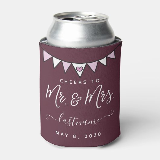 Cheers aan Mr. en Mrs Elegant Wedding Front & Back Blikjeskoeler (Blikje Voorkant)