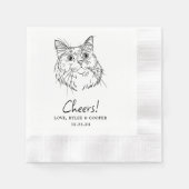Cheers Aangepaste kat getrokken Cocktail servetten (Voorkant)