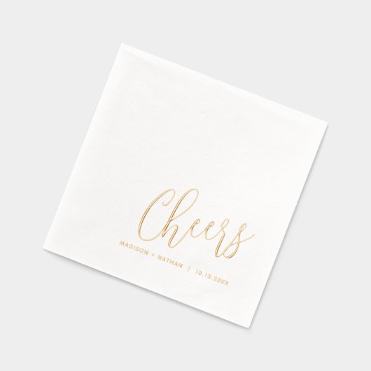 Cheers aangepaste naam en gebeurtenis datum eenvou folie servetten (Links)